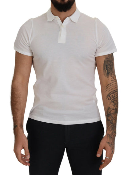 FRADI Elegant White Cotton Polo T-Shirt