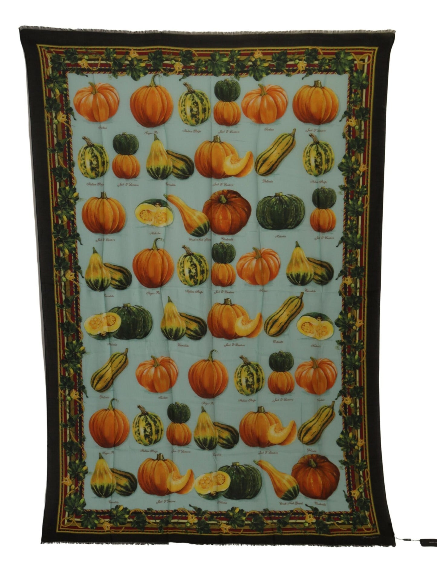 Dolce & Gabbana Vegetable Print Silk Blend Scarf