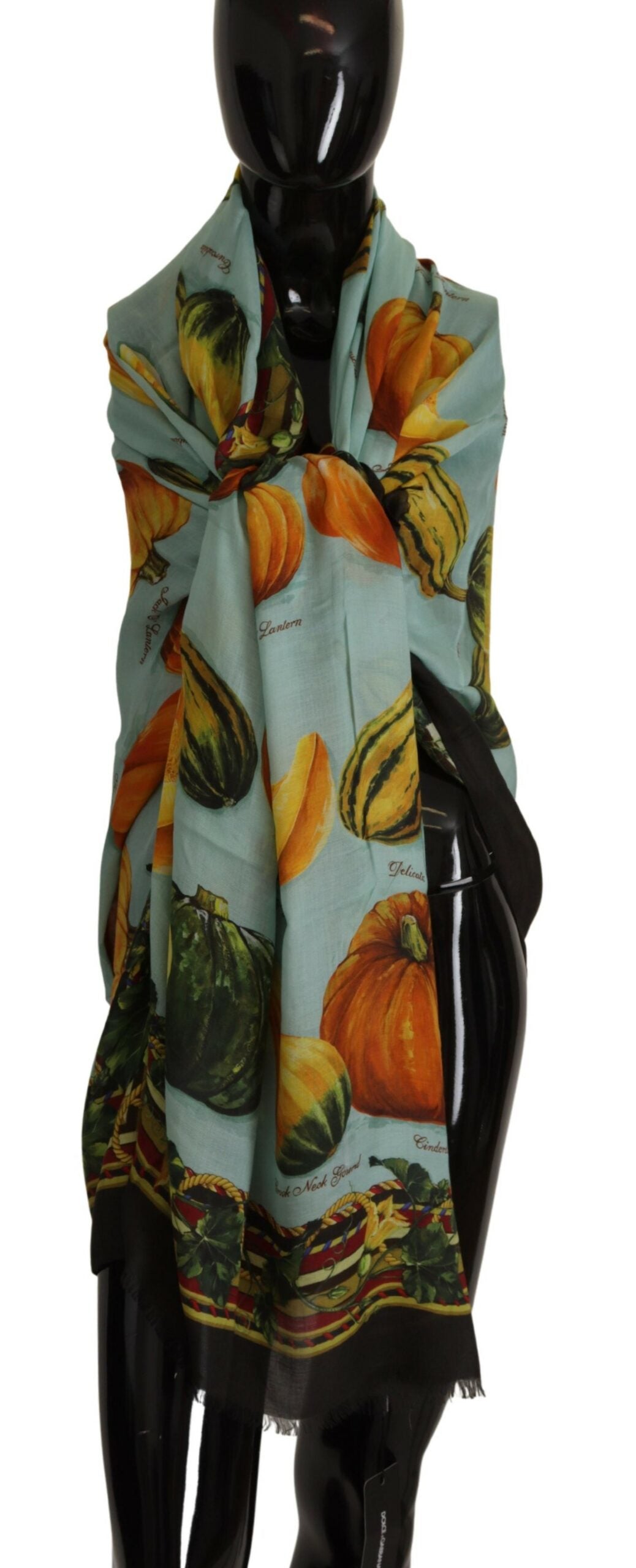 Dolce & Gabbana Vegetable Print Silk Blend Scarf