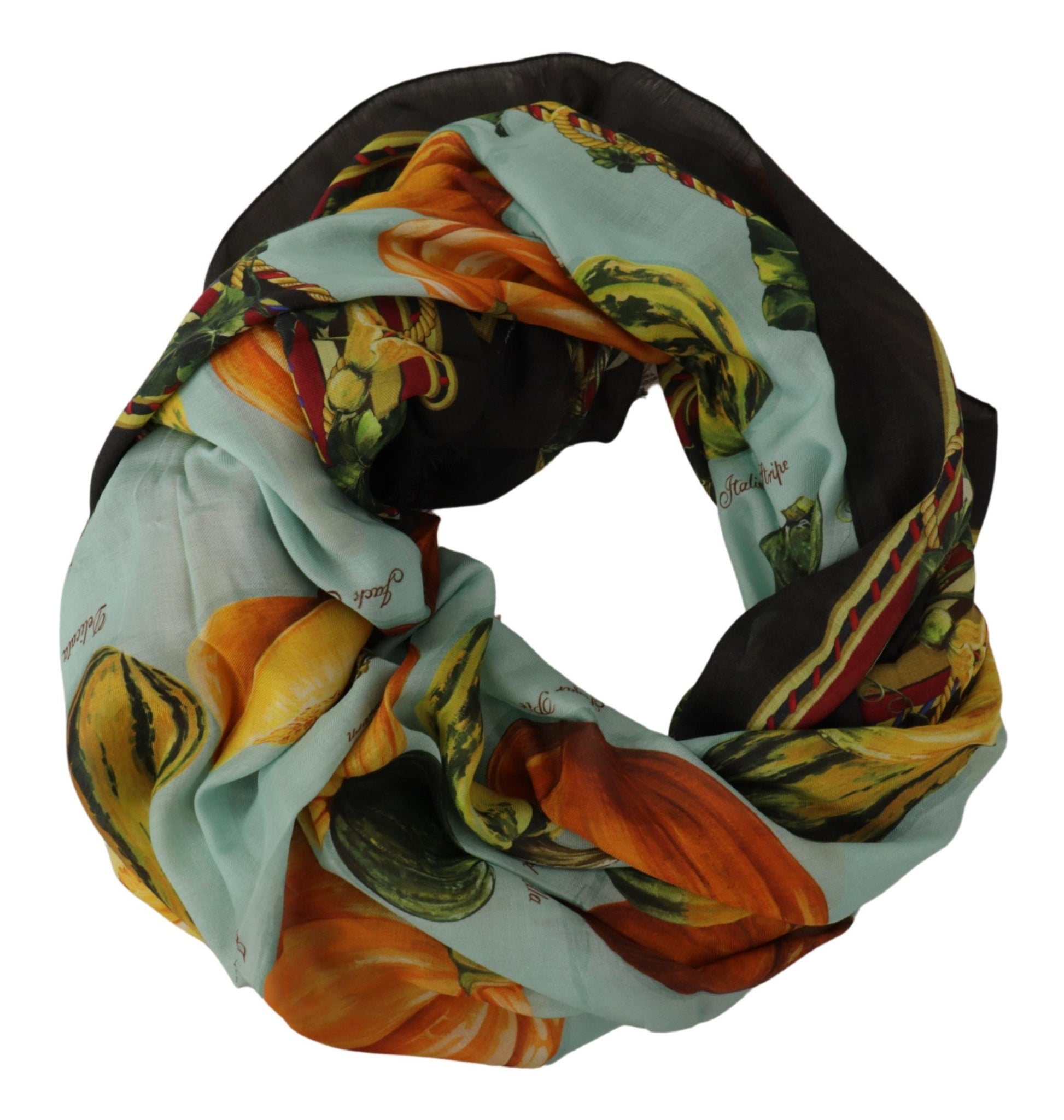 Dolce & Gabbana Vegetable Print Silk Blend Scarf