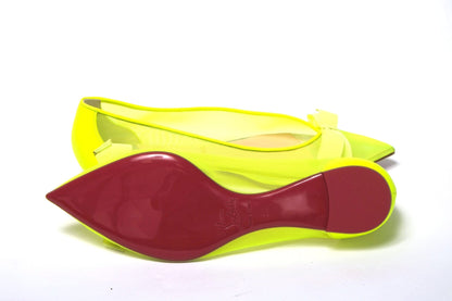 Christian Louboutin Fluro Yellow Flat Point Toe Shoe