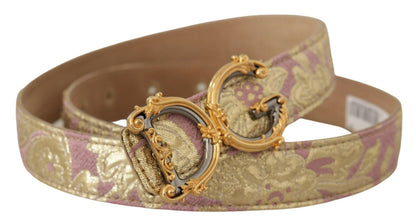 Dolce & Gabbana Chic Gold and Pink Leather Belt