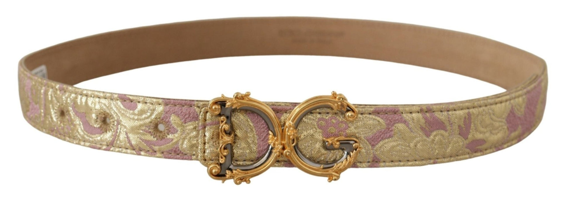 Dolce & Gabbana Chic Gold and Pink Leather Belt