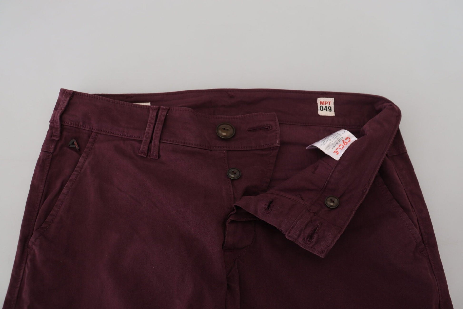 CYCLE Maroon Skinny Fit Cotton Pants