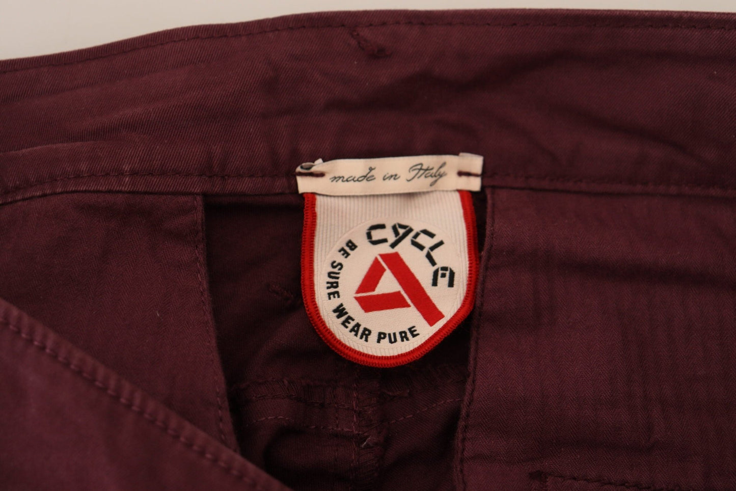 CYCLE Maroon Skinny Fit Cotton Pants