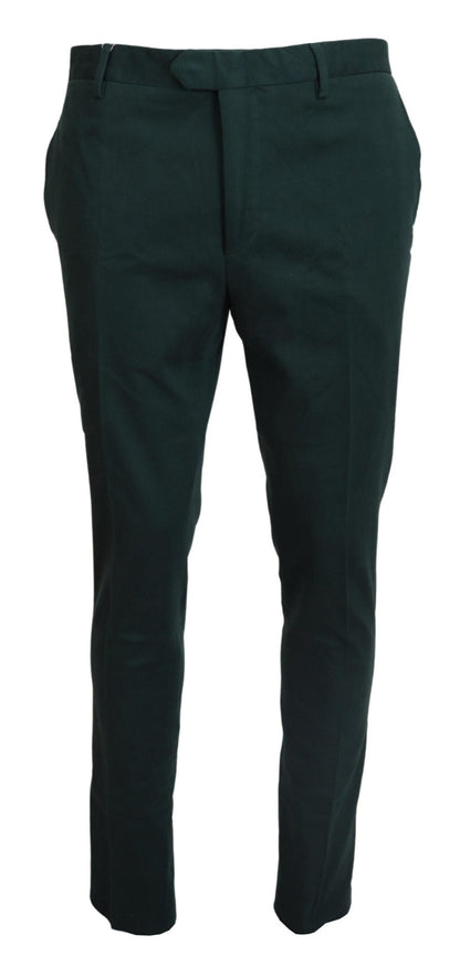 BENCIVENGA Elegant Dark Green Chino Trousers