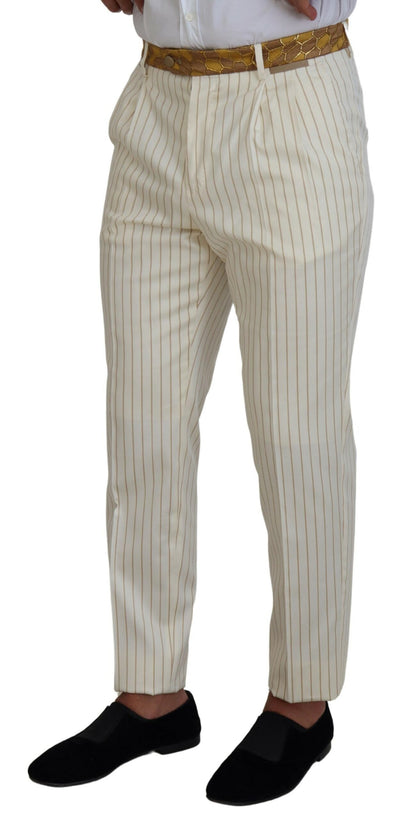 Dolce & Gabbana Elegant Off White Double Breasted Suit