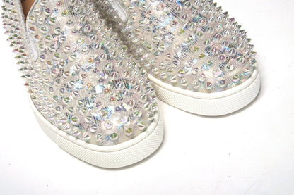 Christian Louboutin White Ab/Clear Ab Roller Boat Woman Flat Sneaker