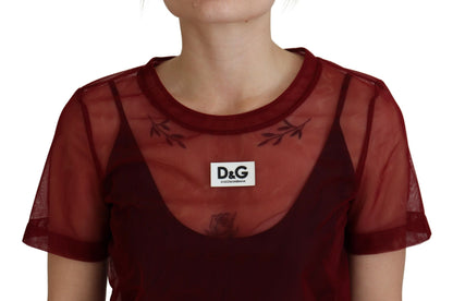 Dolce & Gabbana Maroon Mini Shift Dress - Italian Elegance