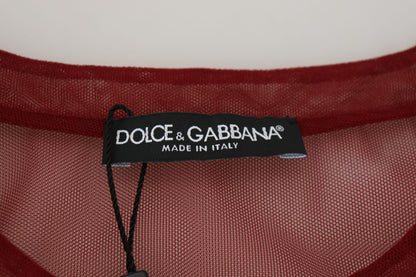 Dolce & Gabbana Maroon Mini Shift Dress - Italian Elegance