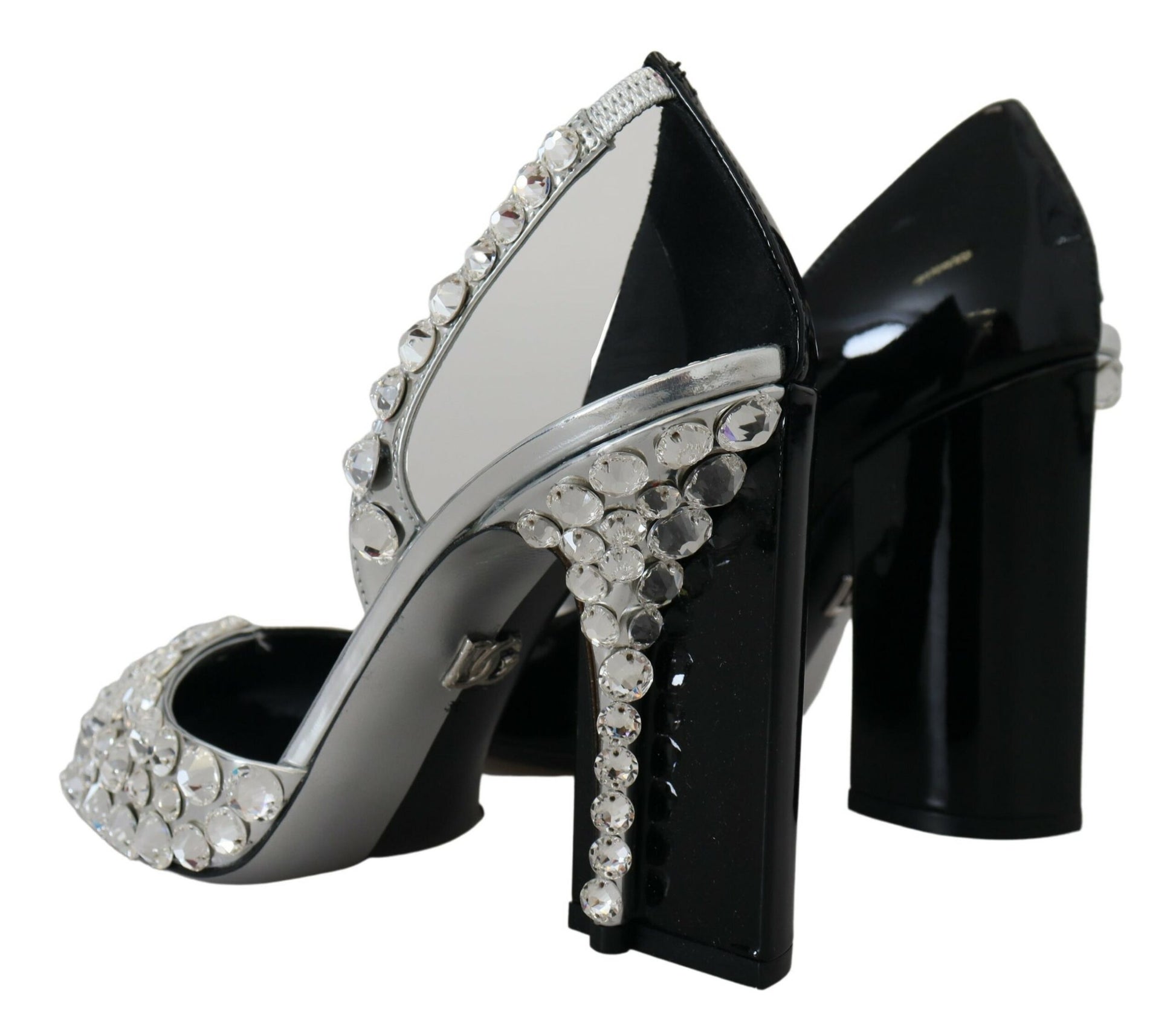 Dolce & Gabbana Elegant Crystals Embellished Leather Pumps