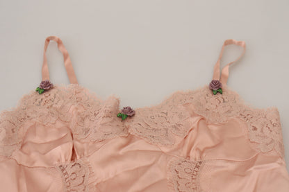 Dolce & Gabbana Elegant Pink Silk Lingerie Top