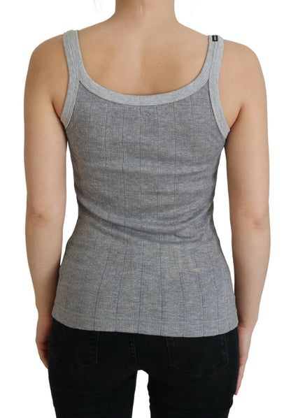 Dolce & Gabbana Chic Gray Sleeveless Modal-Cotton Top