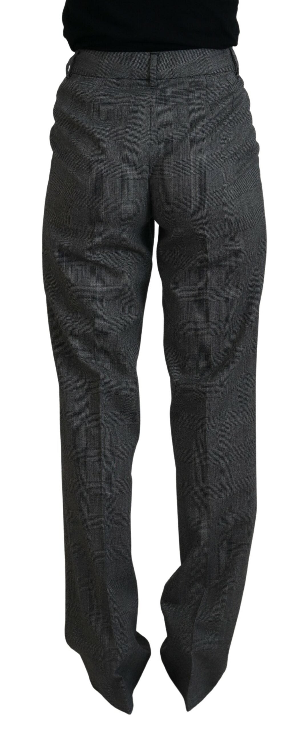 Dolce & Gabbana High-Waist Plaid Virgin Wool Pants