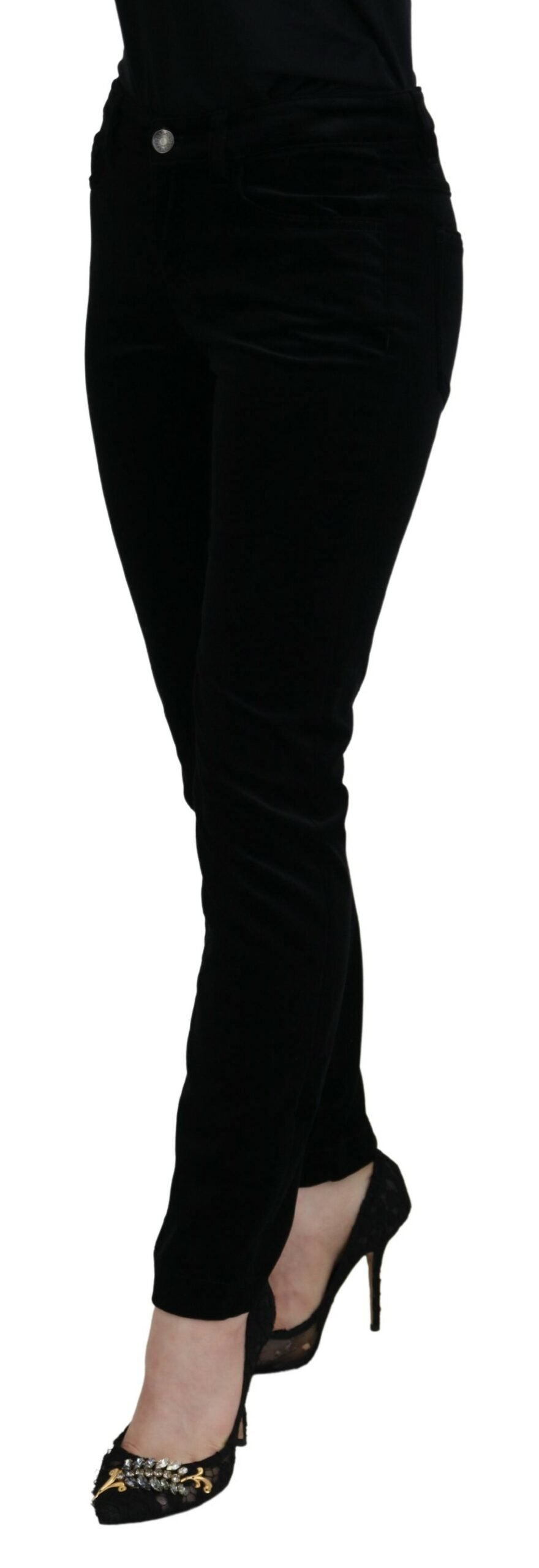 Dolce & Gabbana Chic Black Mid Waist Skinny Jeans