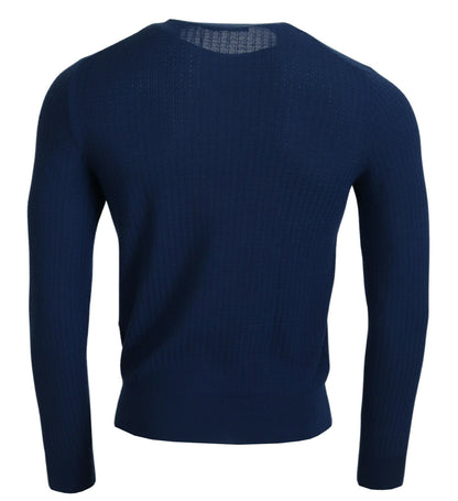 Dolce & Gabbana Elegant Blue Cashmere-Silk Men's Pullover