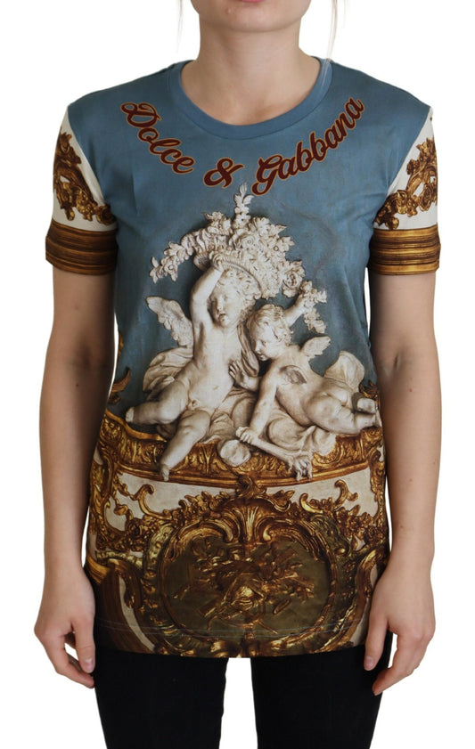 Dolce & Gabbana Chic Angel Print Casual Cotton Tee