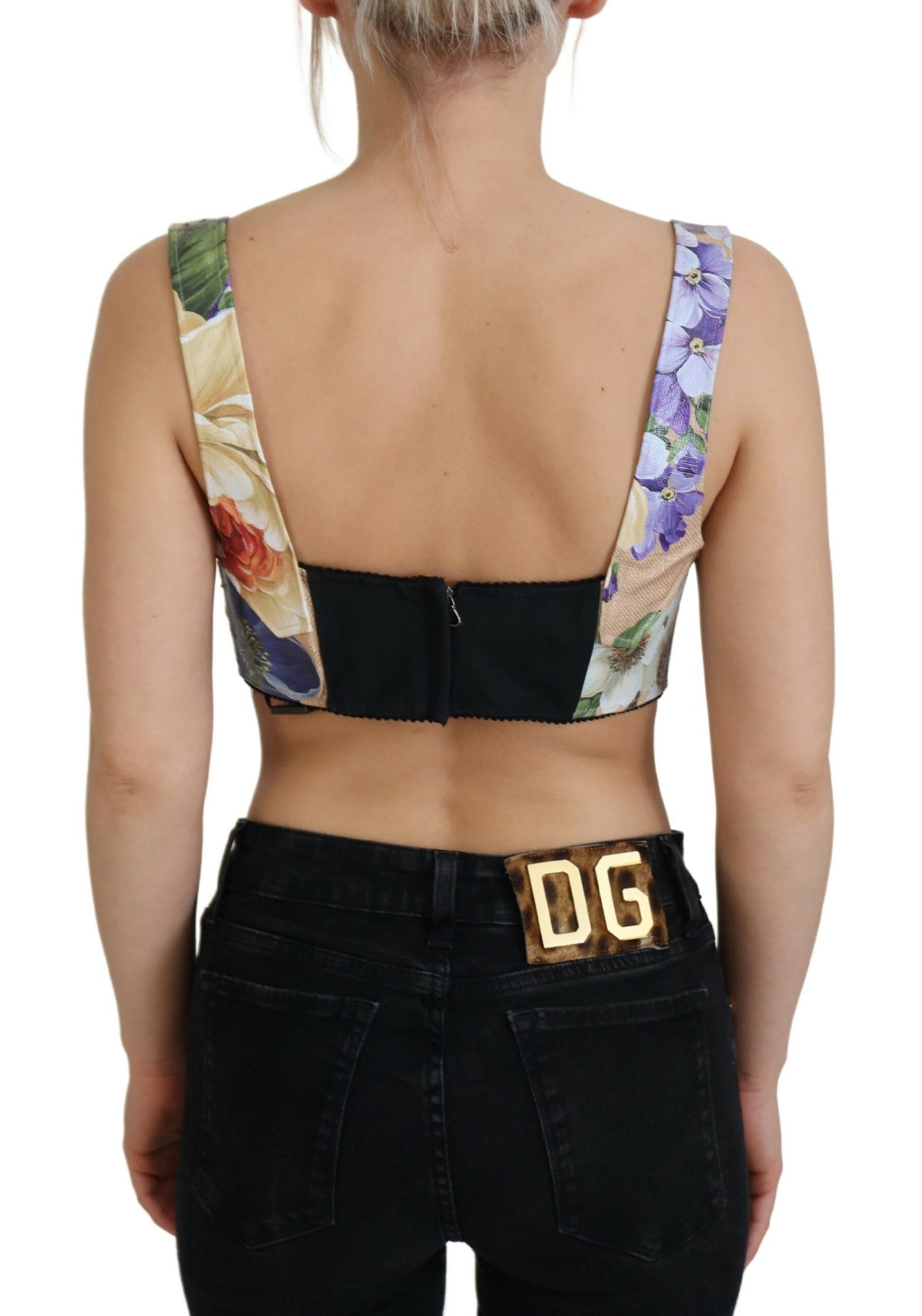 Dolce & Gabbana Floral Print Bustier Crop Top