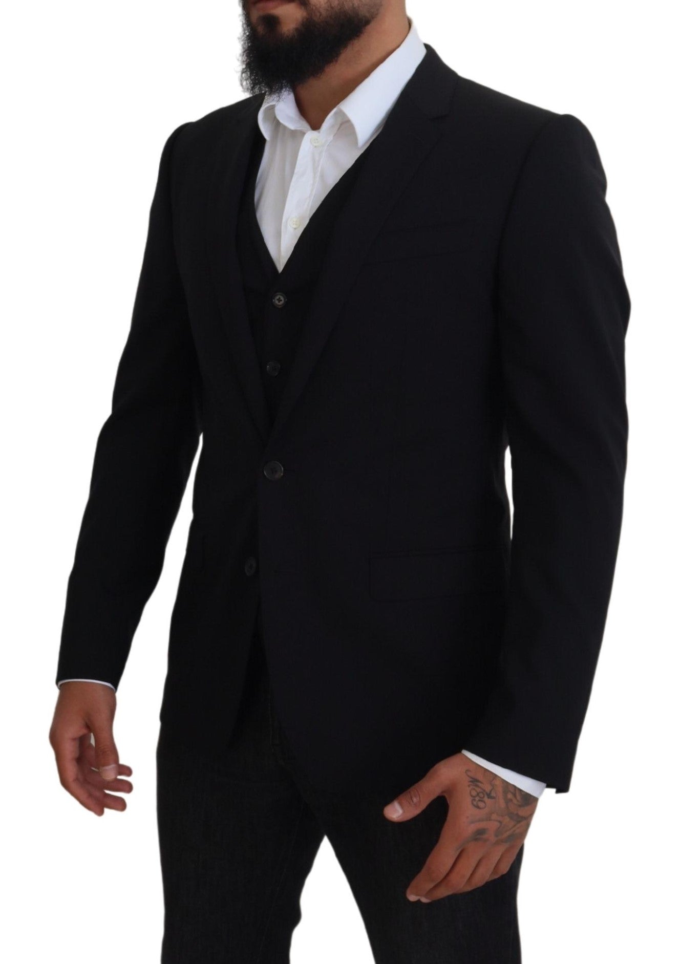 Dolce & Gabbana Elegant Black Martini Two-Piece Suit