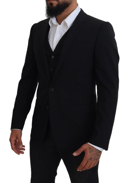 Dolce & Gabbana Elegant Black Martini Two-Piece Suit