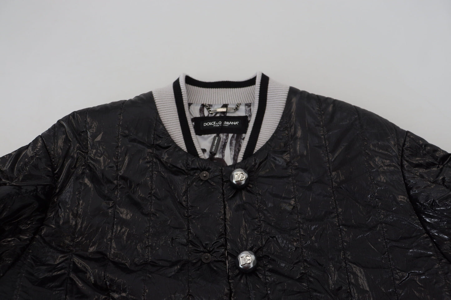 Dolce & Gabbana Sleek Black Bomber Jacket