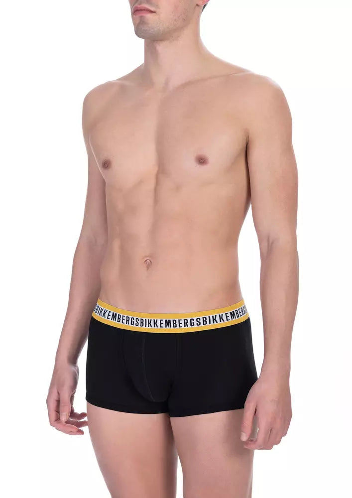 Sleek Bikkembergs Black Cotton Trunk Twin-Pack