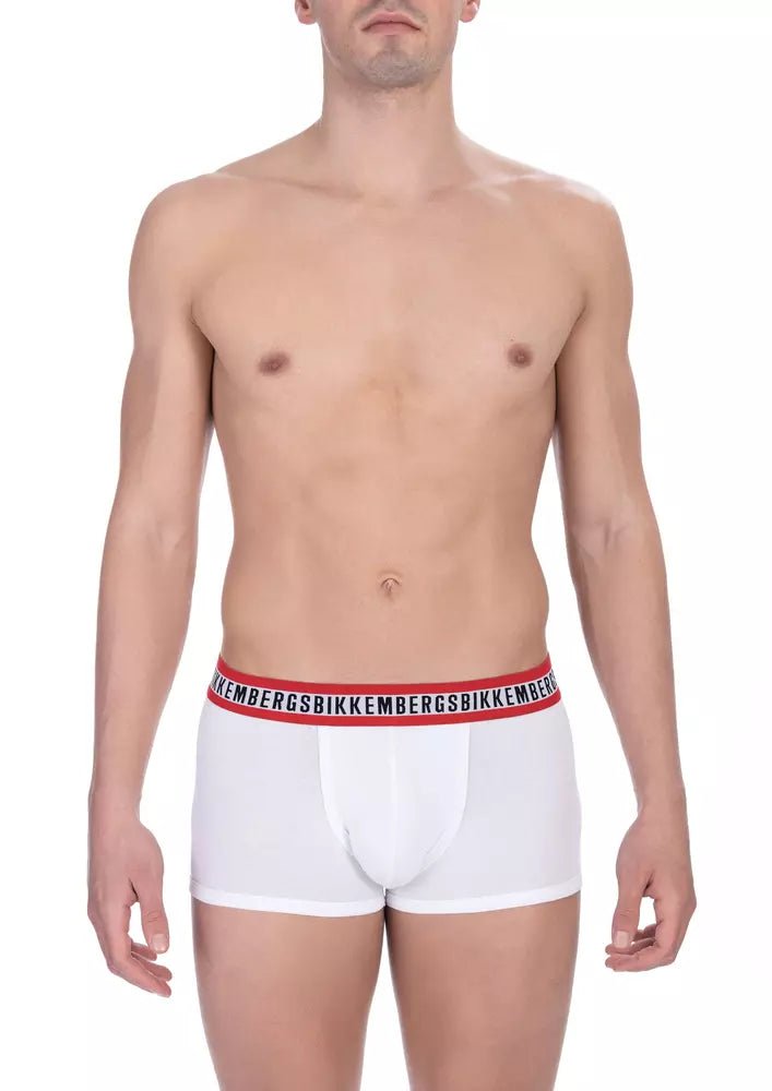 Bikkembergs Elegant White Cotton Trunk Bi-Pack