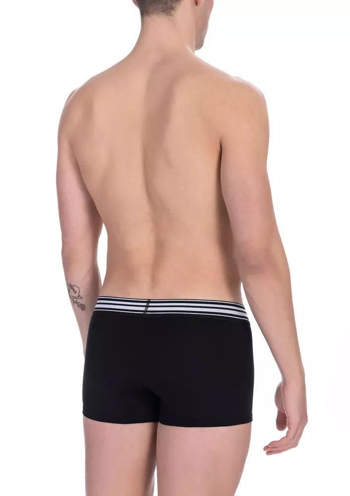 Bikkembergs Sleek Black Cotton Trunks Duo