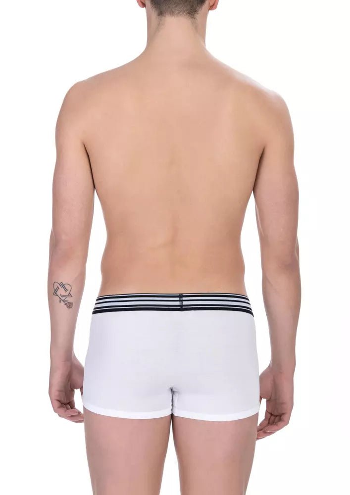 Bikkembergs White Cotton Men Underwear Trunk Twin Pack