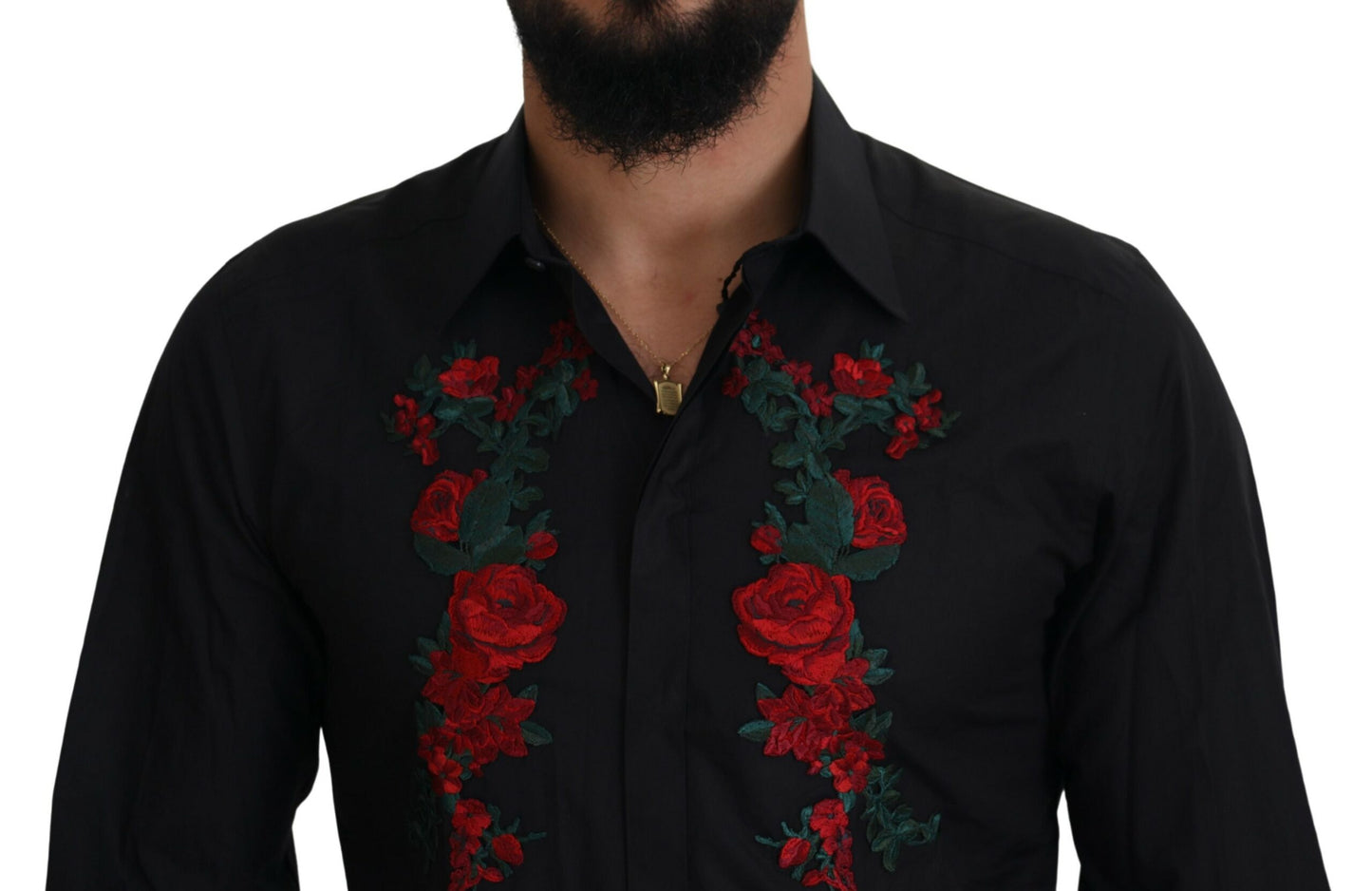 Dolce & Gabbana Elegant Floral Embroidered Cotton Shirt