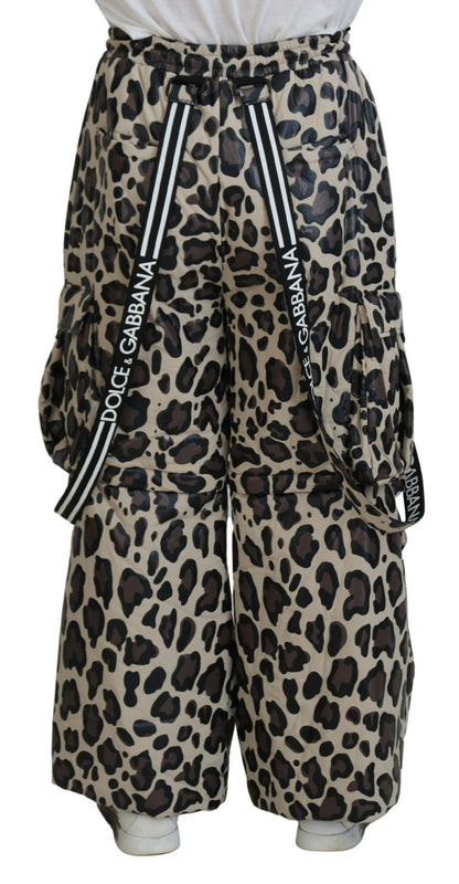 Dolce & Gabbana Multicolor Leopard Print Snow Pants