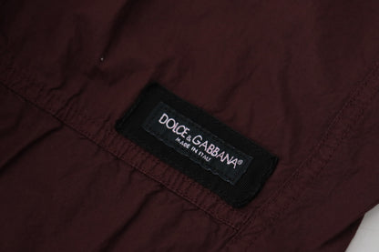 Dolce & Gabbana Elegant Burgundy Cotton Jogger Pants