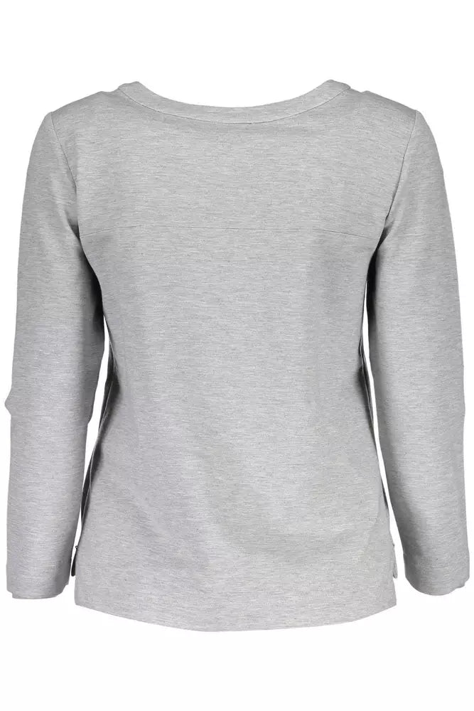 Gant Chic Gray Side-Zip Sweatshirt with Elastane Blend