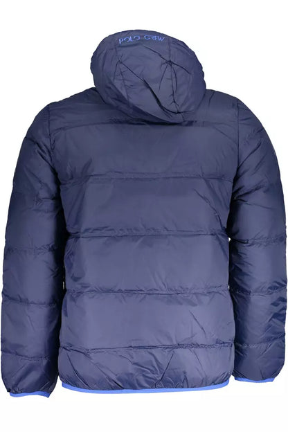 La Martina Elegant Detachable Hood Jacket in Blue