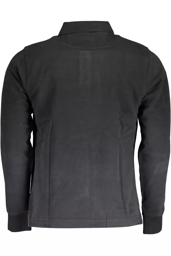 La Martina Elegant Long Sleeve Black Polo Shirt