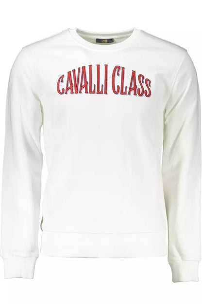 Cavalli Class White Cotton Men Sweater