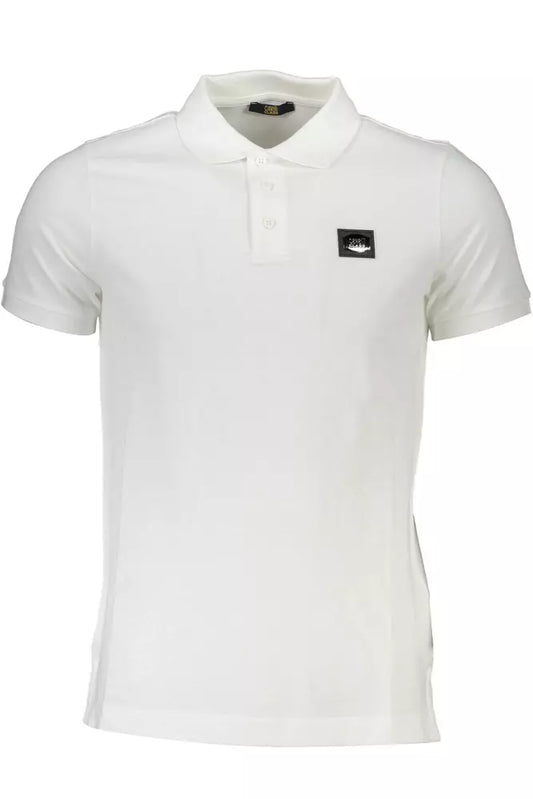 Cavalli Class White Cotton Men Polo Shirt