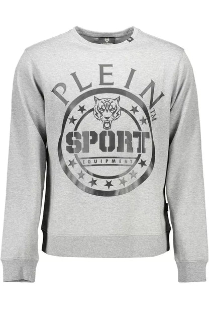 Plein Sport Sleek Gray Long-Sleeved Sweatshirt