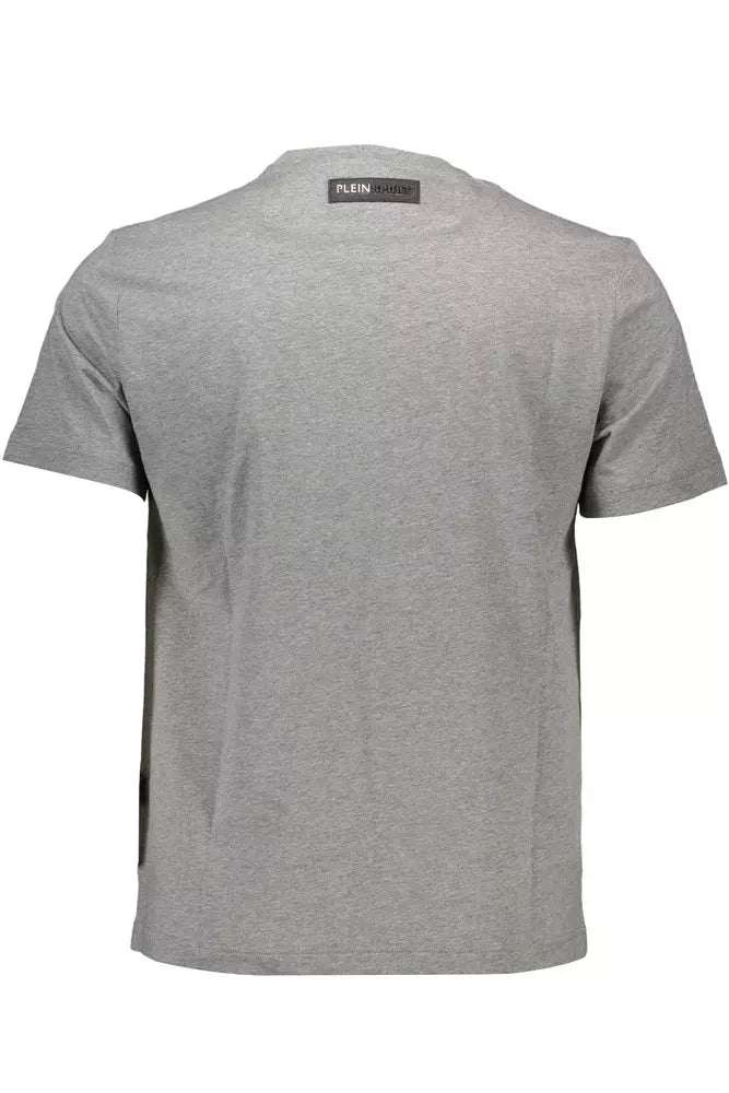 Plein Sport Athletic Grey Crew Neck Tee with Logo Detail