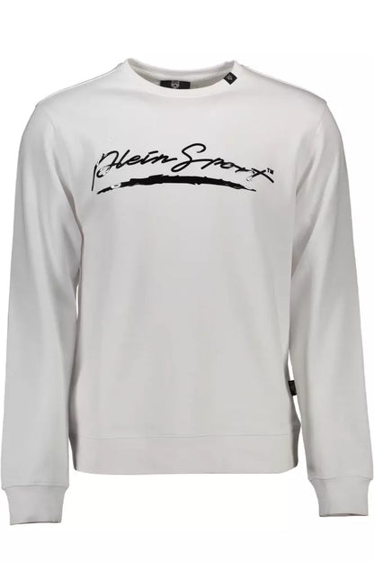 Plein Sport Sleek White Graphic Sweatshirt for Men