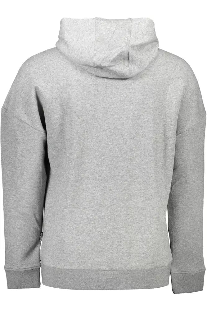 Plein Sport Sleek Gray Hooded Sweatshirt with Bold Contrasts