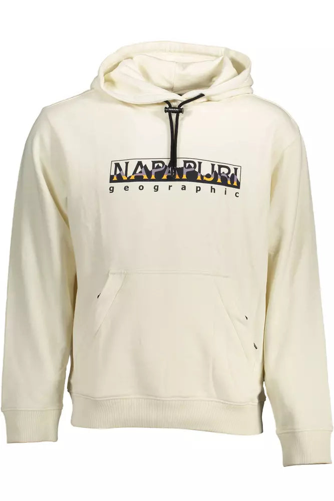 Napapijri Elegant White Cotton Hooded Sweatshirt