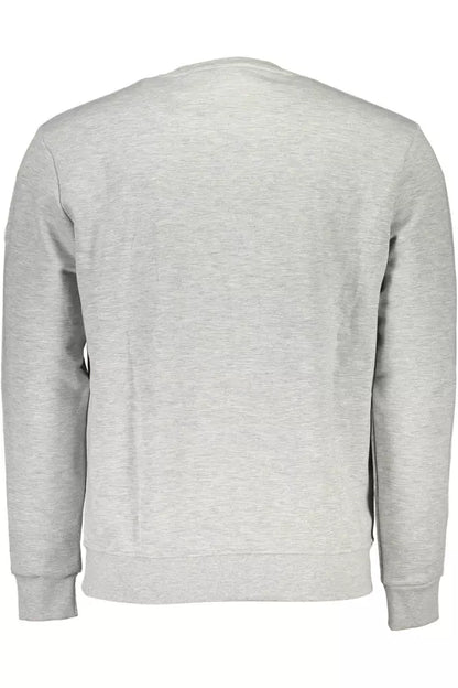 North Sails Elegant Gray Round Neck Cotton Blend Sweatshirt