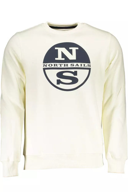 North Sails Elegant White Round Neck Sweatshirt