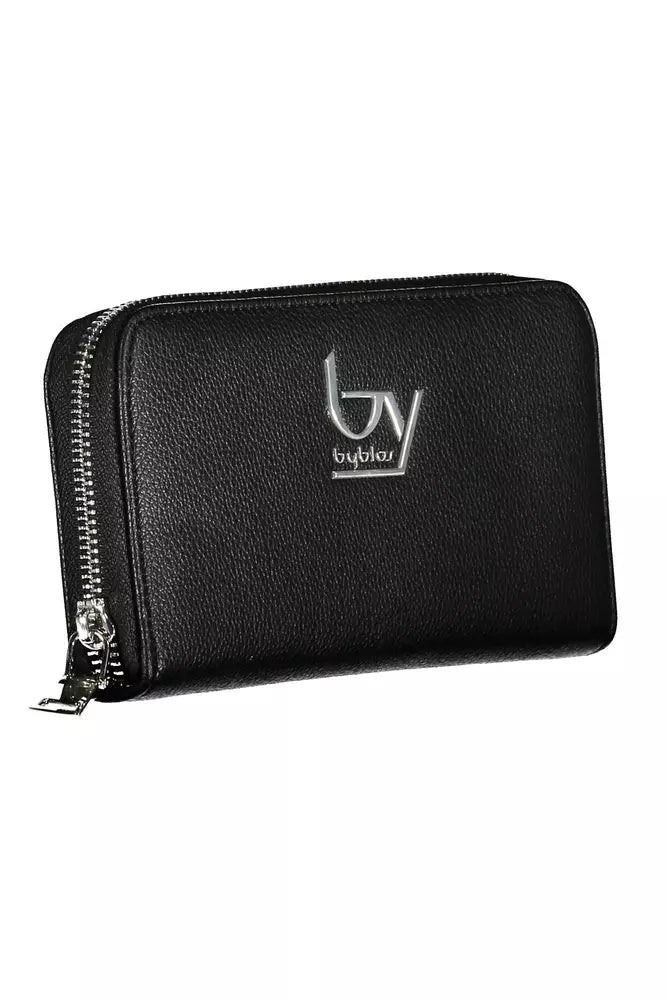 BYBLOS Sleek Black Polyethylene Zip Wallet