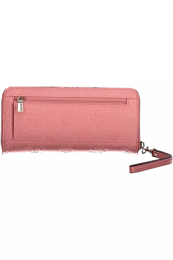 Guess Jeans Chic Pink Wallet with Contrasting Details