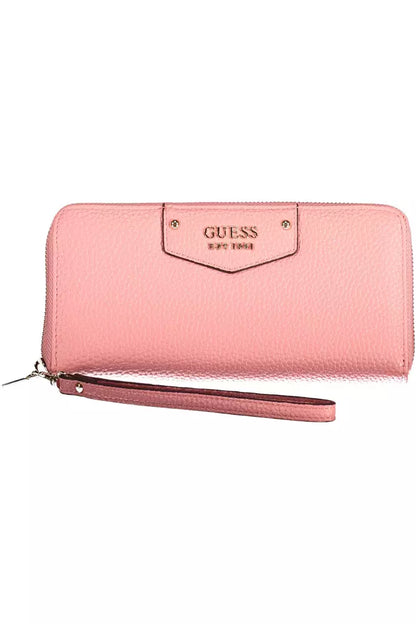 Guess Jeans Chic Pink Wallet with Contrasting Details