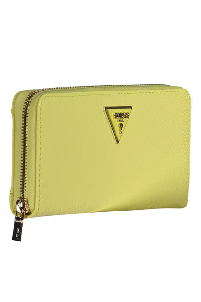 Guess Jeans Chic Yellow Polyethylene Compact Wallet