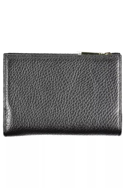 Coccinelle Chic Black Leather Wallet with Multiple Compartments