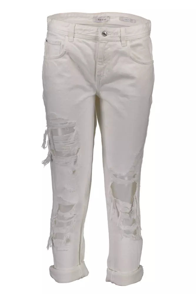 Guess Jeans Chic White Distressed Denim Enchantress